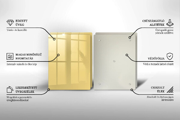 Kuchynská doska veľká zo skla žltá