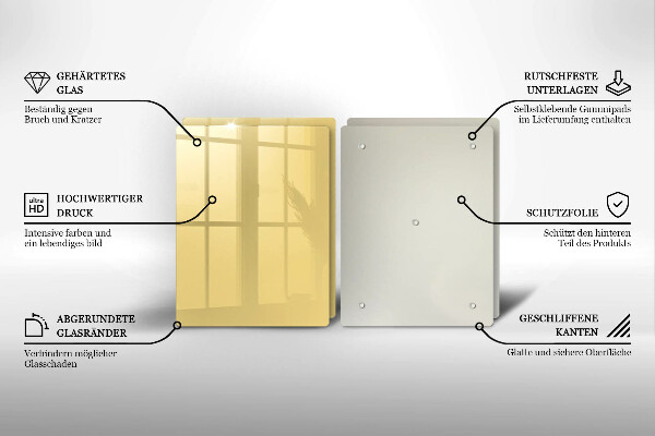 Kuchynská doska veľká zo skla žltá