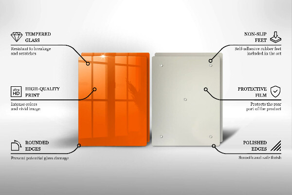 Kuchynská doska veľká zo skla oranžová farba