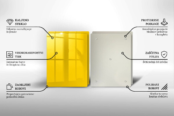 Kuchynská doska veľká zo skla žltá