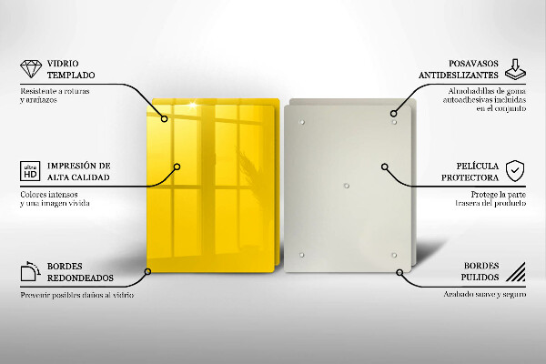Kuchynská doska veľká zo skla žltá