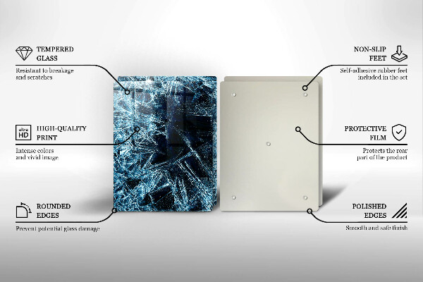 Kuchynská doska veľká zo skla Štruktúra ostrého ľadu