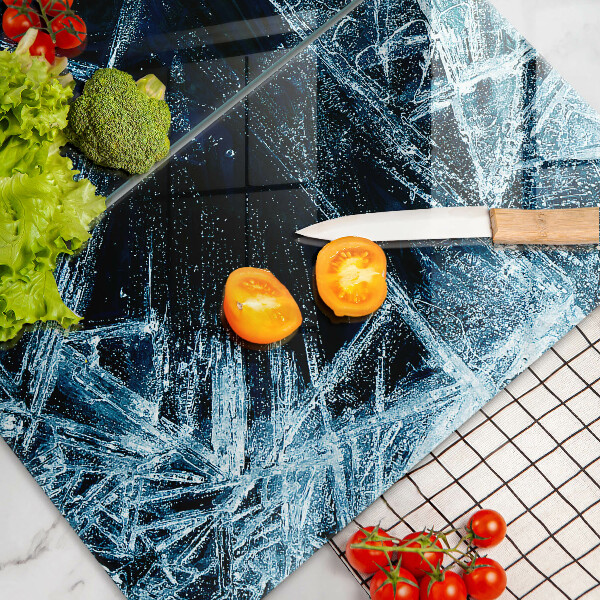 Kuchynská doska veľká zo skla Štruktúra ostrého ľadu