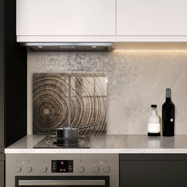 Kuchynská doska veľká zo skla Drevené krúžky