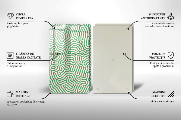 Kuchynská doska veľká zo skla Abstraktné línie