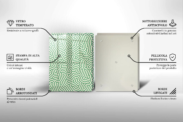 Kuchynská doska veľká zo skla Abstraktné línie