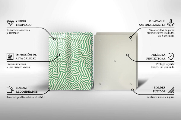 Kuchynská doska veľká zo skla Abstraktné línie