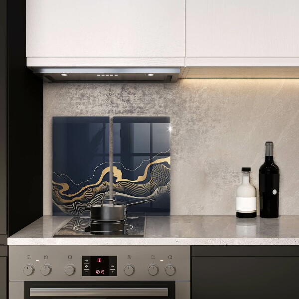 Kuchynská doska veľká zo skla Abstraktné zlaté čiary