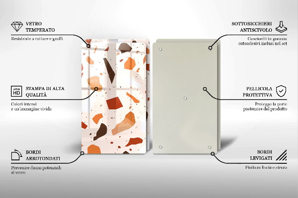 Sklenená doska na krájanie Dekoratívna kamenina