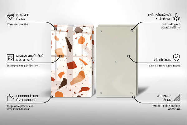 Sklenená doska na krájanie Dekoratívna kamenina