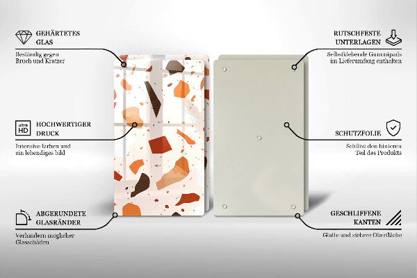 Sklenená doska na krájanie Dekoratívna kamenina