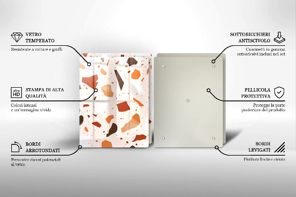 Sklenená doska na krájanie Dekoratívna kamenina