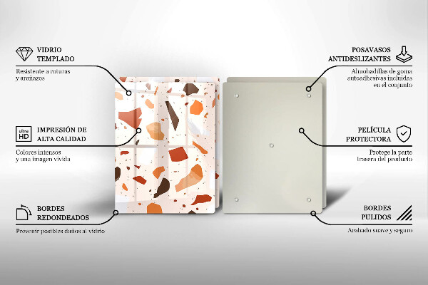Sklenená doska na krájanie Dekoratívna kamenina