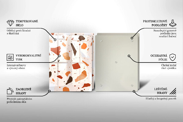 Sklenená doska na krájanie Dekoratívna kamenina