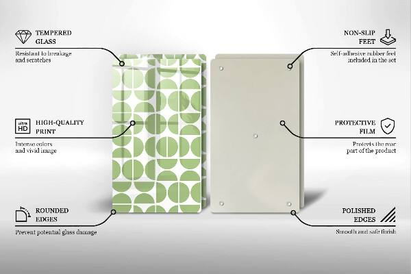 Kuchynská doska veľká zo skla Vzor boho tvarov