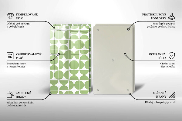 Kuchynská doska veľká zo skla Vzor boho tvarov