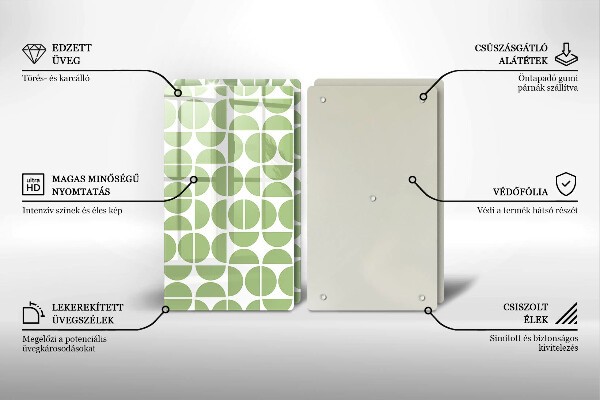 Kuchynská doska veľká zo skla Vzor boho tvarov