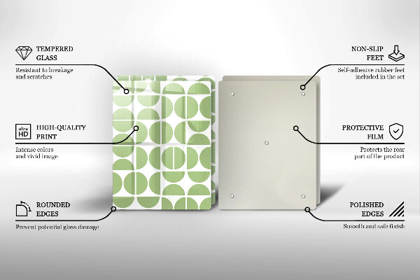 Kuchynská doska veľká zo skla Vzor boho tvarov