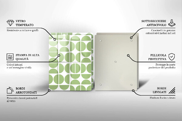 Kuchynská doska veľká zo skla Vzor boho tvarov