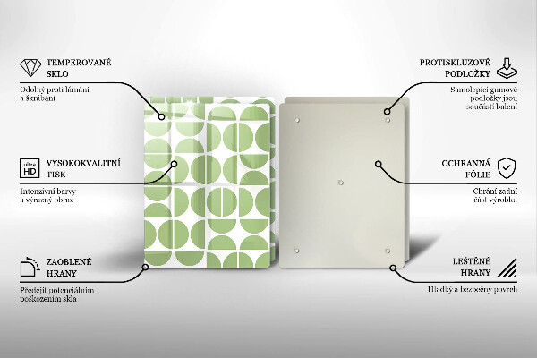 Kuchynská doska veľká zo skla Vzor boho tvarov