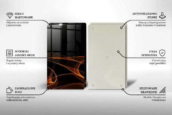 Kuchynská doska veľká zo skla Abstraktné línie