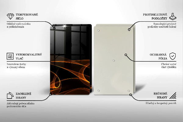 Kuchynská doska veľká zo skla Abstraktné línie