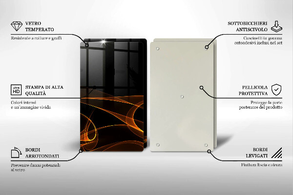 Kuchynská doska veľká zo skla Abstraktné línie