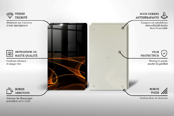 Kuchynská doska veľká zo skla Abstraktné línie