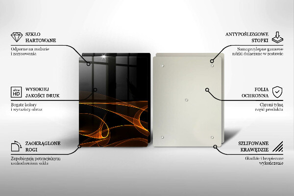 Kuchynská doska veľká zo skla Abstraktné línie