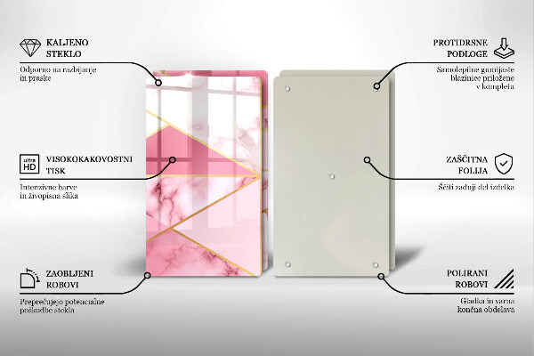 Kuchynská doska veľká zo skla Geometrický mramor