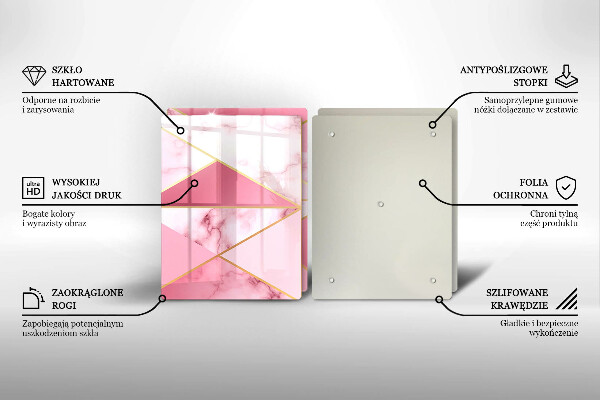 Kuchynská doska veľká zo skla Geometrický mramor