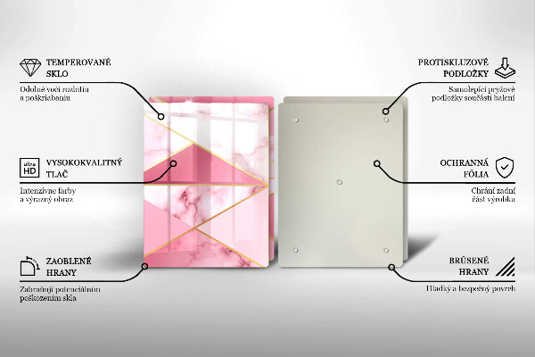 Kuchynská doska veľká zo skla Geometrický mramor