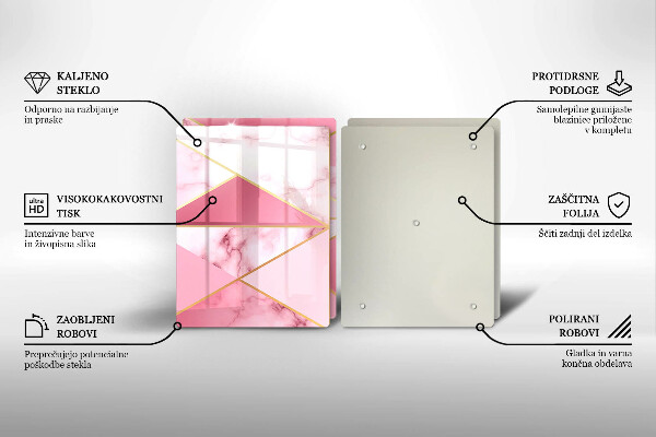 Kuchynská doska veľká zo skla Geometrický mramor