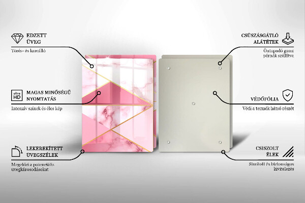 Kuchynská doska veľká zo skla Geometrický mramor