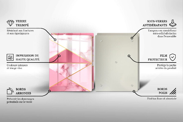 Kuchynská doska veľká zo skla Geometrický mramor