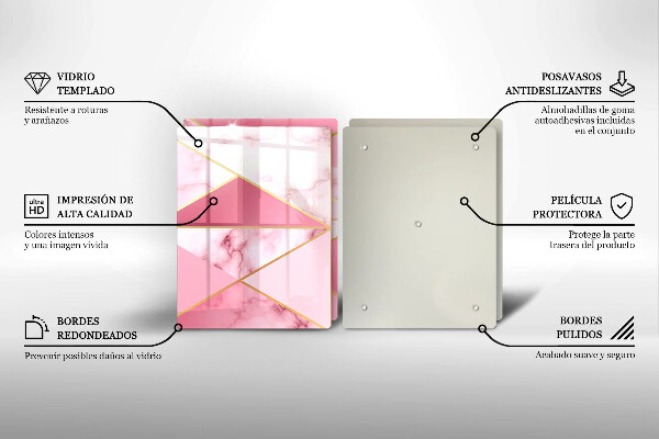 Kuchynská doska veľká zo skla Geometrický mramor