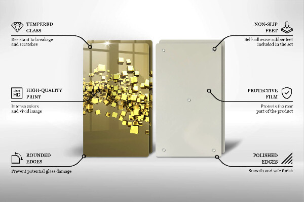 Kuchynská doska veľká zo skla Abstraktná 3D geometria