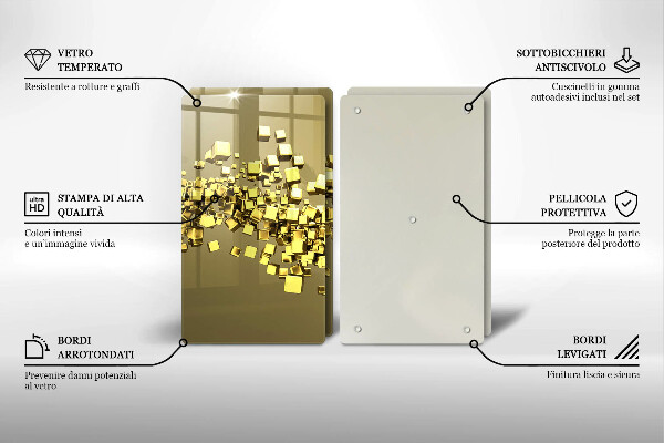 Kuchynská doska veľká zo skla Abstraktná 3D geometria