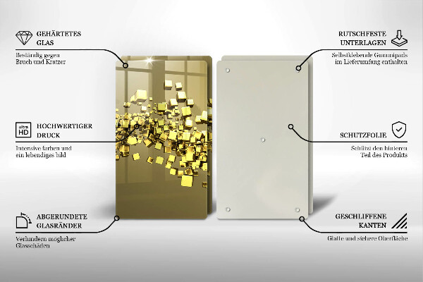 Kuchynská doska veľká zo skla Abstraktná 3D geometria