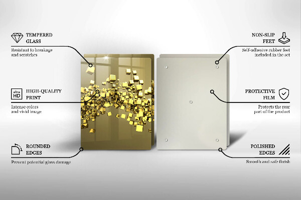 Kuchynská doska veľká zo skla Abstraktná 3D geometria