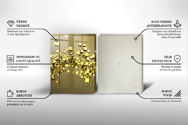 Kuchynská doska veľká zo skla Abstraktná 3D geometria
