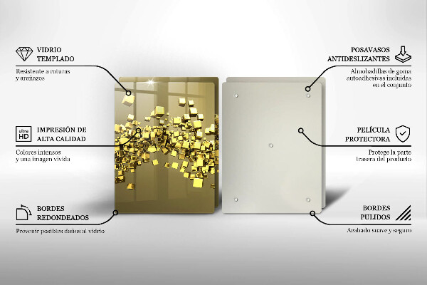 Kuchynská doska veľká zo skla Abstraktná 3D geometria