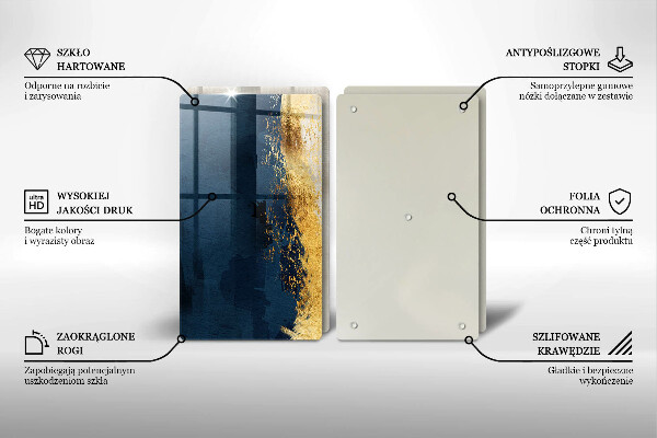 Kuchynská doska veľká zo skla Zlatá abstrakcia