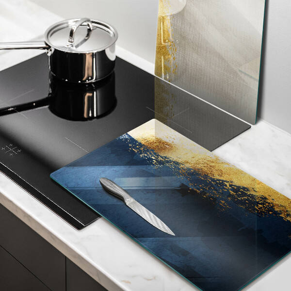 Kuchynská doska veľká zo skla Zlatá abstrakcia