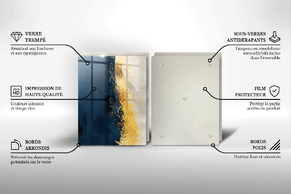 Kuchynská doska veľká zo skla Zlatá abstrakcia