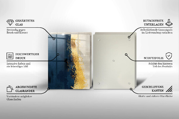 Kuchynská doska veľká zo skla Zlatá abstrakcia