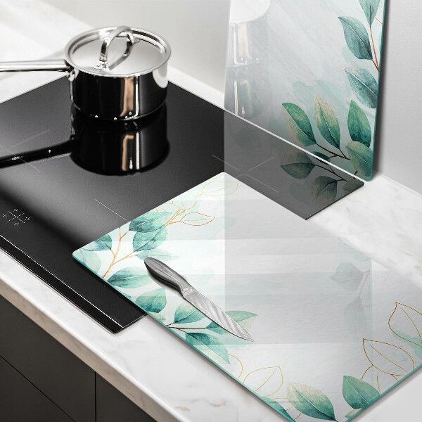 Kuchynská doska veľká zo skla Maľované listy