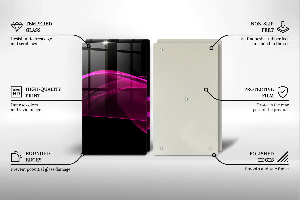 Sklenená doska na krájanie Ružová abstrakcia