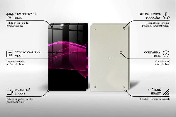 Sklenená doska na krájanie Ružová abstrakcia