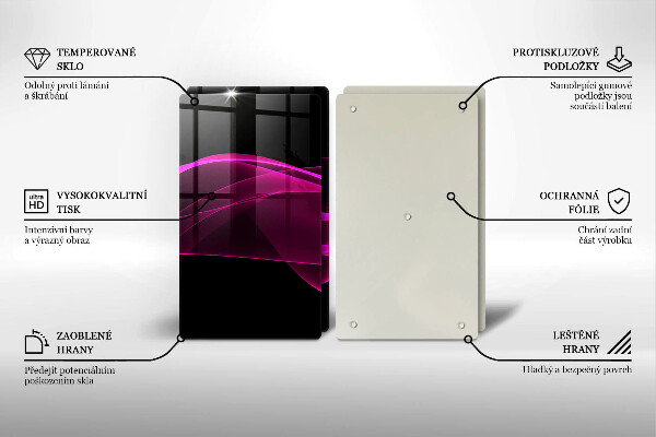 Sklenená doska na krájanie Ružová abstrakcia